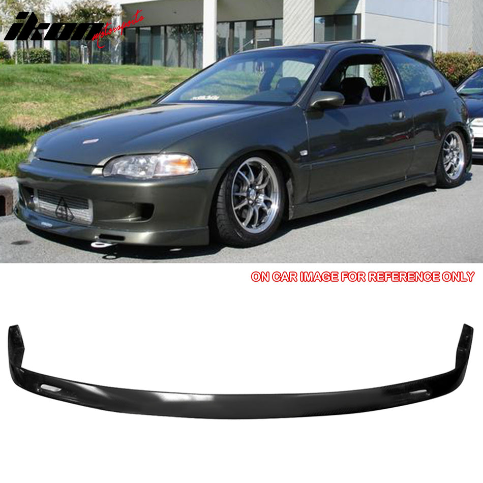 1992-1995 Honda Civic 2-Door BYS Style Unpainted Front Bumper Lip PU