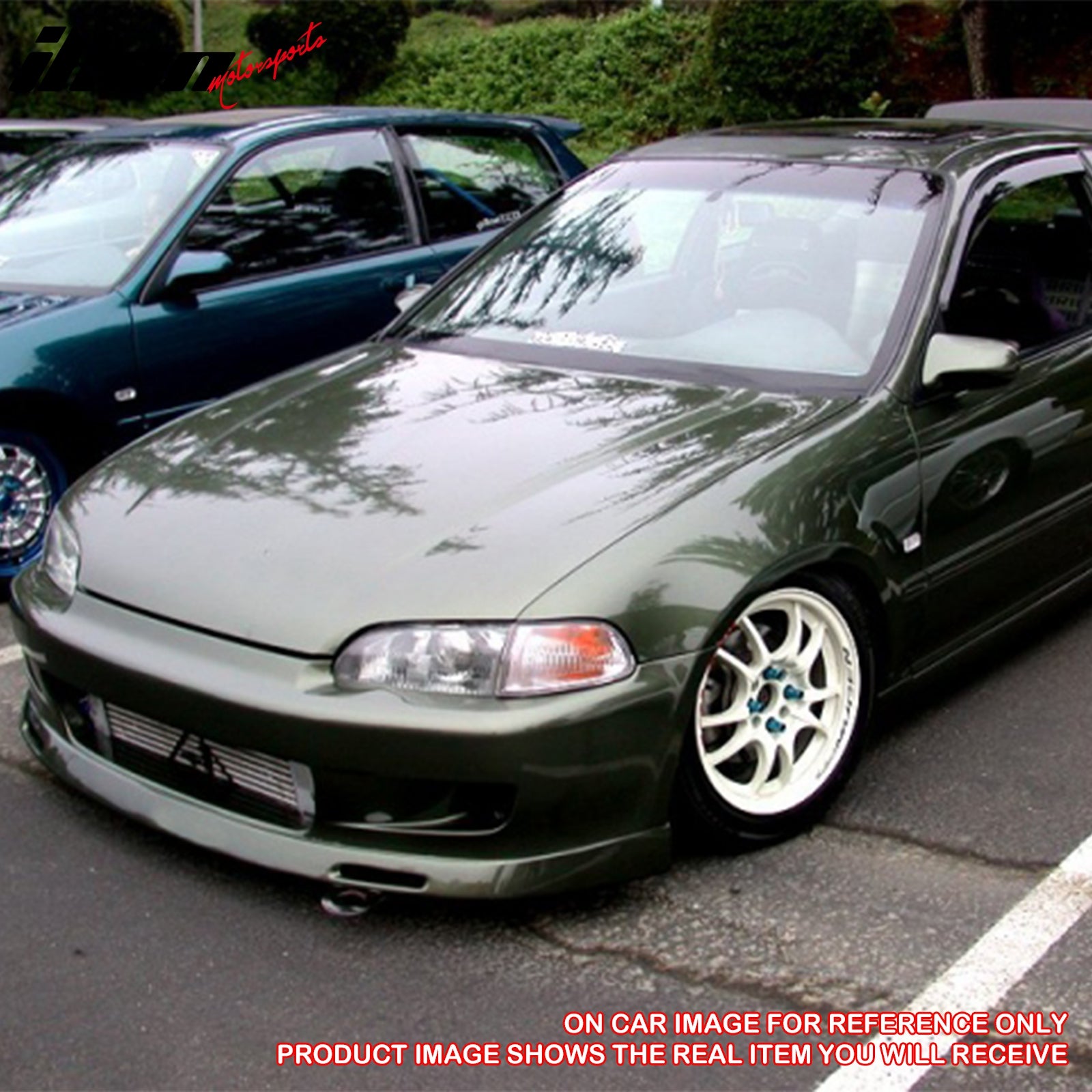 Fits 92-95 Honda Civic 2-Door BYS Style Front Bumper Lip Spoiler PU Unpainted