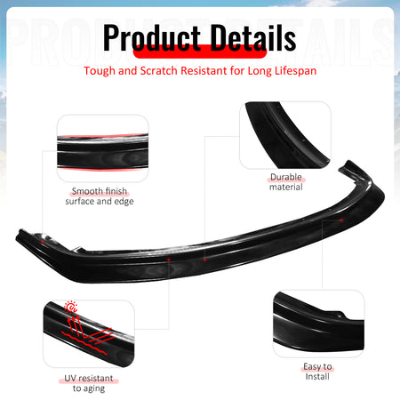 Fits 92-95 Honda Civic 2Dr DP Style Front Bumper Lip Spoiler Chin PU Unpainted