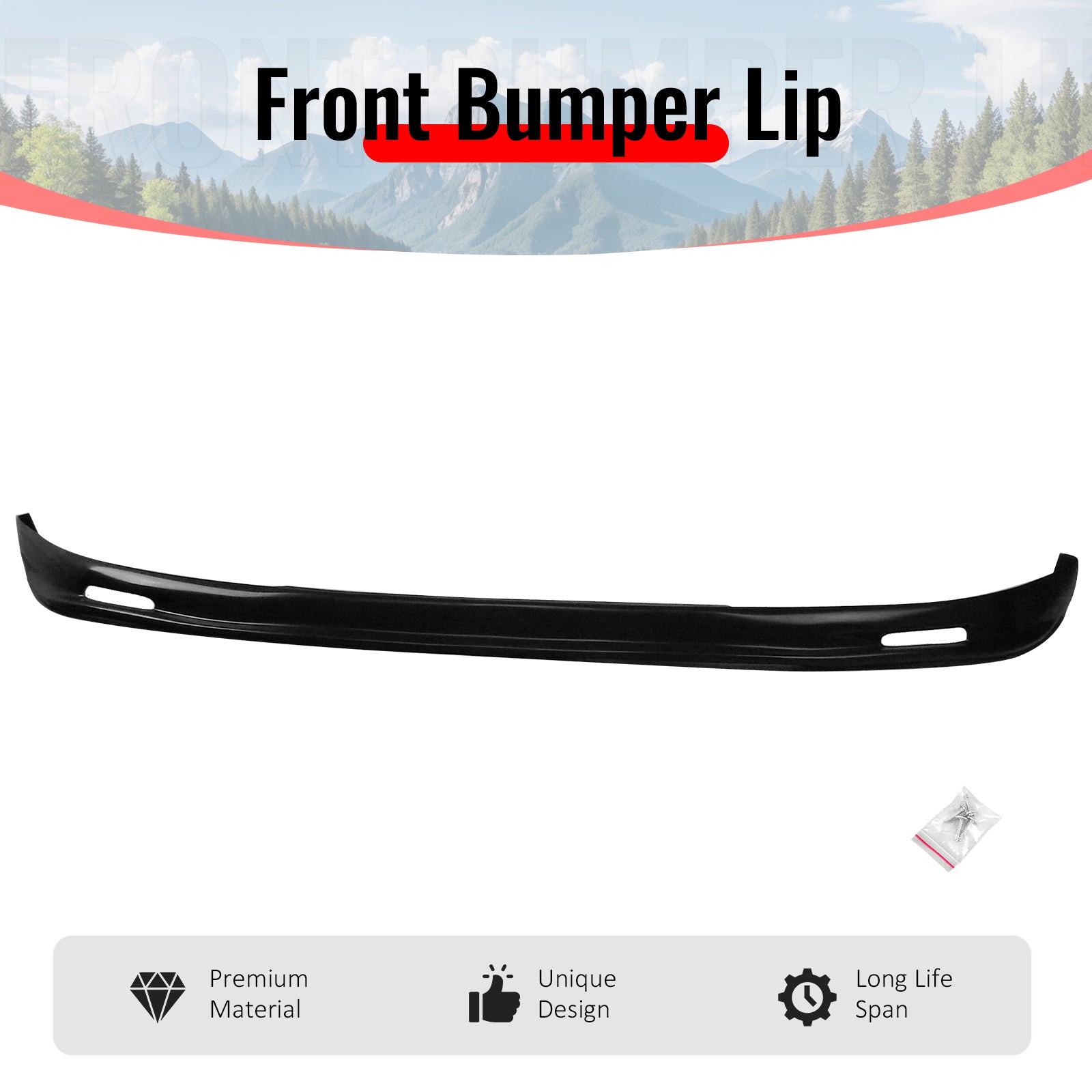 Fits 92-95 Honda Civic 2-Door Mugen Style Front Bumper Lip Spoiler PU Unpainted