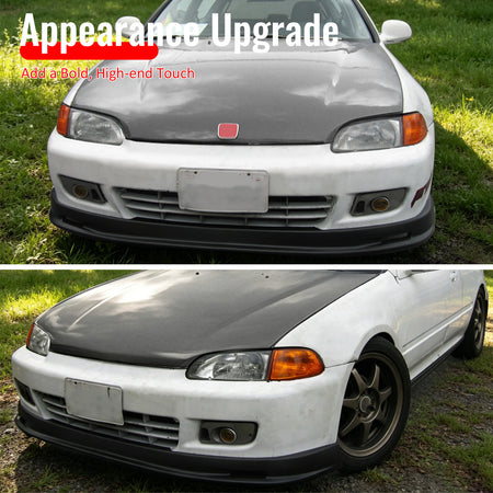 Fits 92-95 Honda Civic 2-Door Mugen Style Front Bumper Lip Spoiler PU Unpainted