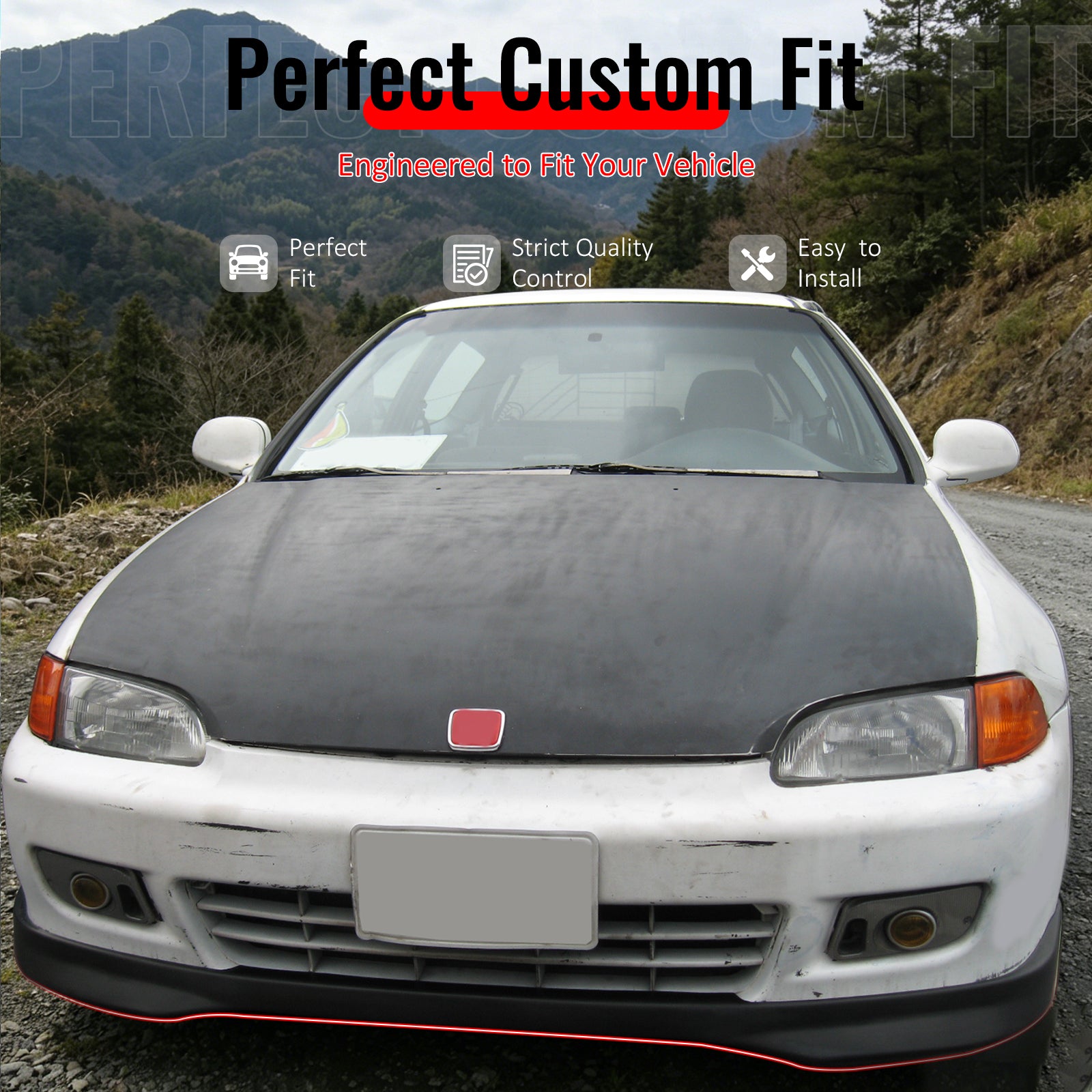 Fits 92-95 Honda Civic 2Dr Type R TR Style Front Bumper Lip Spoiler PU Unpainted