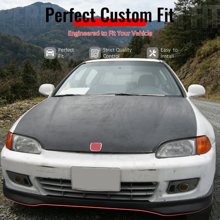 Fits 92-95 Honda Civic 2Dr Type R TR Style Front Bumper Lip Spoiler PU Unpainted