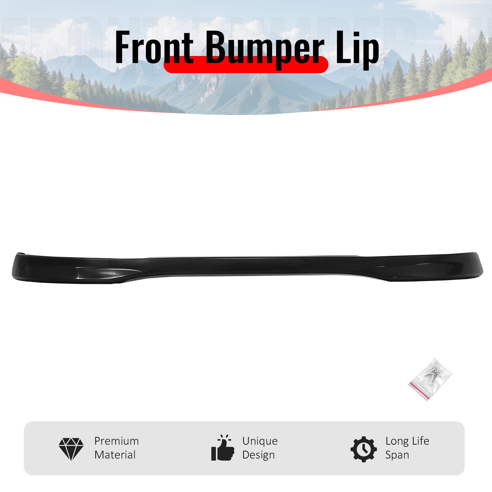 Fits 92-95 Honda Civic 2Dr Type R TR Style Front Bumper Lip Spoiler PU Unpainted