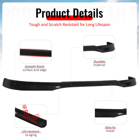 Fits 92-95 Honda Civic 2Dr Type R TR Style Front Bumper Lip Spoiler PU Unpainted