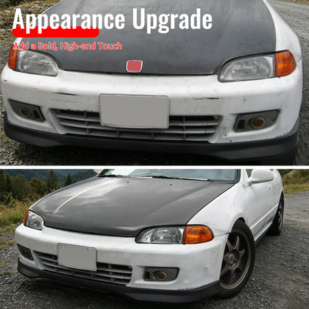 Fits 92-95 Honda Civic 2Dr Type R TR Style Front Bumper Lip Spoiler PU Unpainted