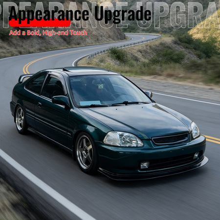 Fits 96-98 Honda Civic DP Style Front Bumper Lip Spoiler Kit Unpainted Black PU
