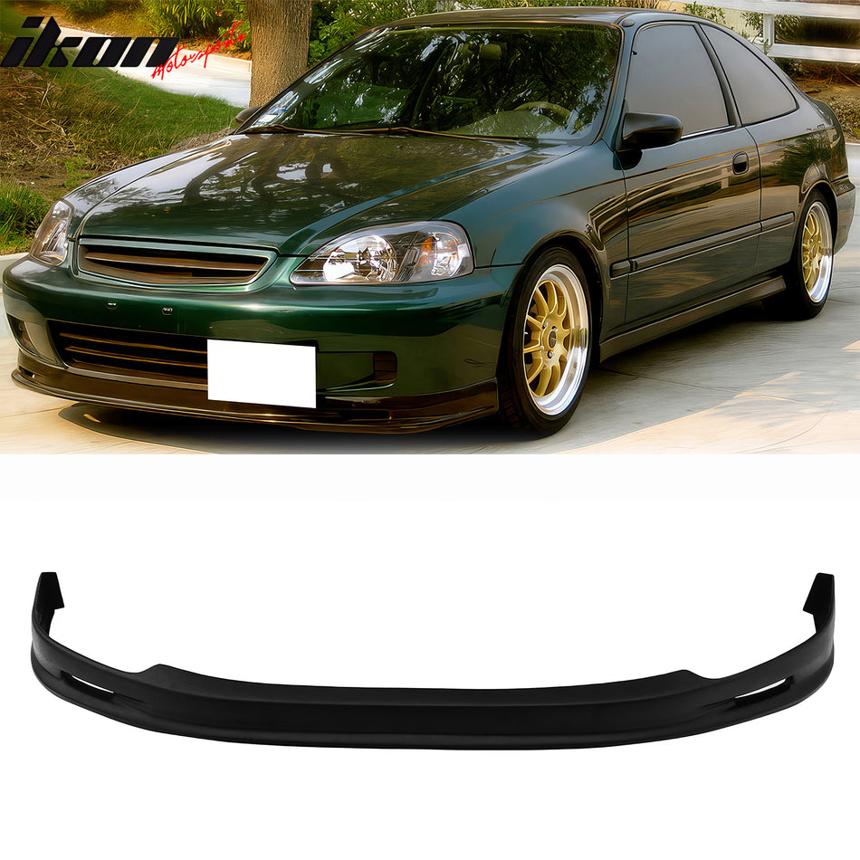 1996-1998 Honda Civic Front Lower Bumper Lip Air Dam Chin Spoiler Splitter Mugen Style RTS Rough Textured Surface PU Polyurethane