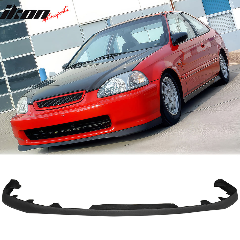 1996-1998 Honda Civic Front Lower Bumper Lip Air Dam Chin Spoiler Splitter SIR Style RTS Rough Textured Surface PU Polyurethane