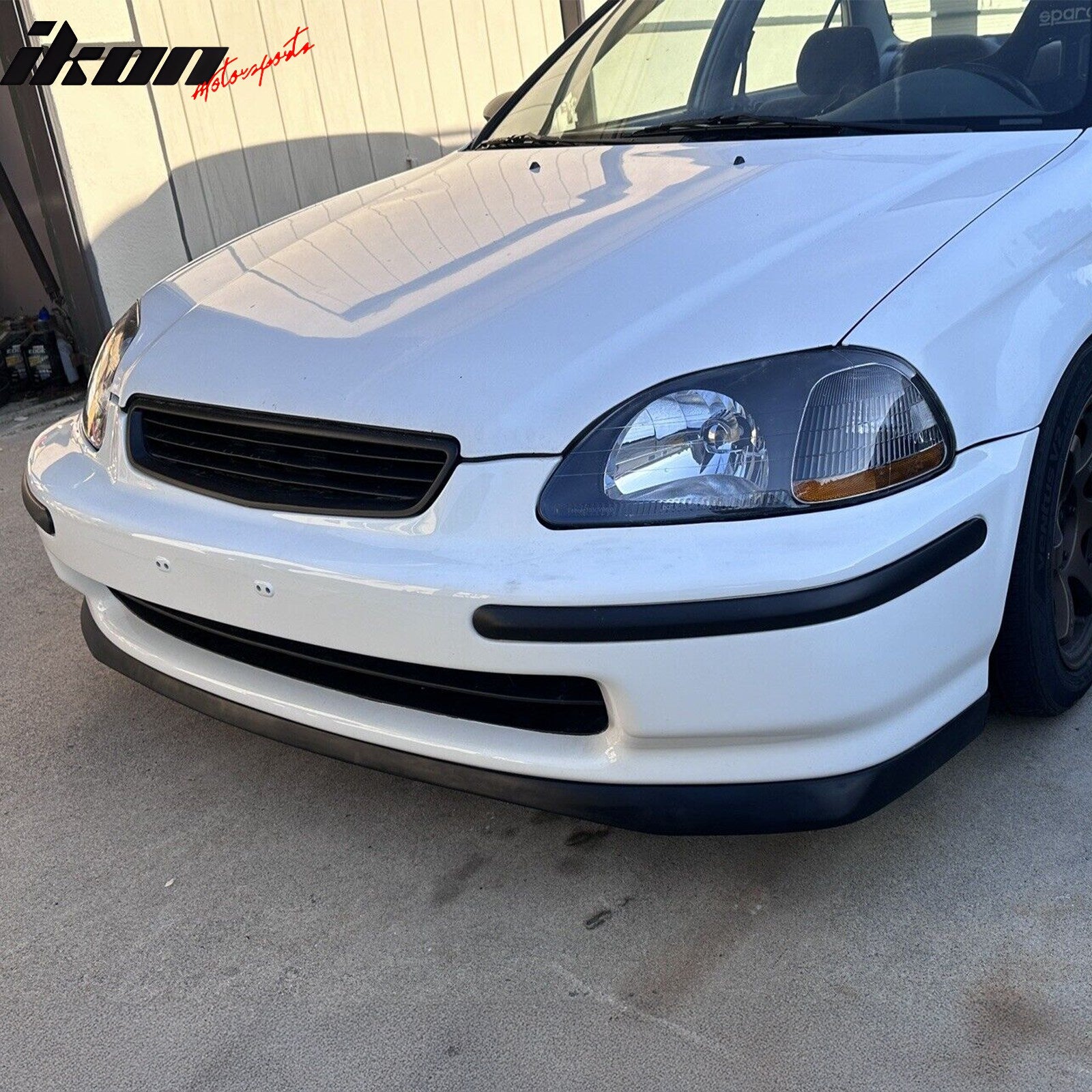 Fits 96-98 Honda Civic Front Bumper Lip Spoiler Splitter Kit Unpainted Black PU