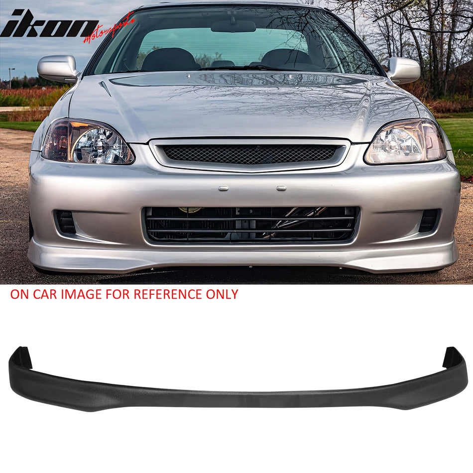 1999-2000 Honda Civic Front Lower Bumper Lip Air Dam Chin Spoiler Splitter CTR Style RTS Rough Textured Surface PU Polyurethane