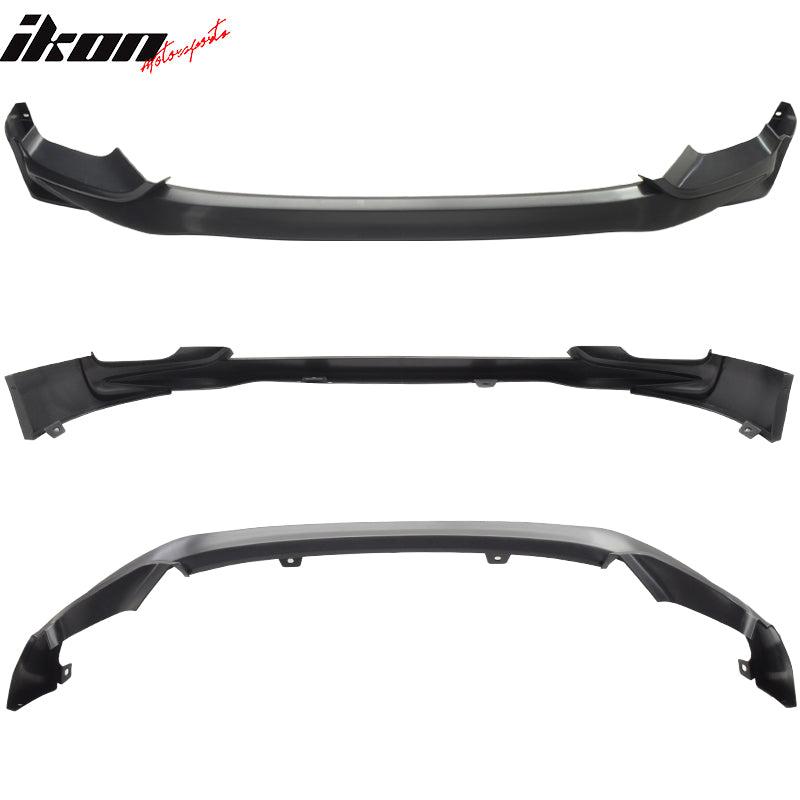 IKON MOTORSPORTS Front Bumper Lip Compatible With 2015 Honda Fit GK JDM, PP Black Front Lip Spoiler Splitter