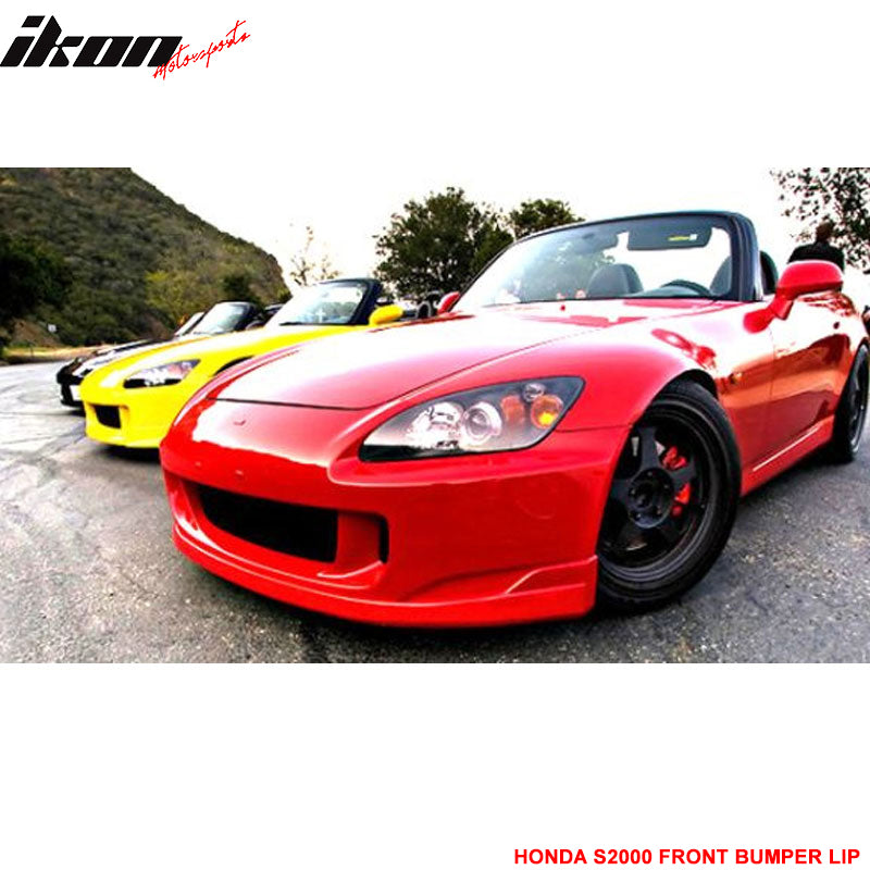 Front Bumper Lip Compatible With 2004-2009 Honda S2000, T-r Flexible Poly-urethane Guard Protection Finisher Under Chin Spoiler by IKON MOTORSPORTS, 2005 2006 2007 2008