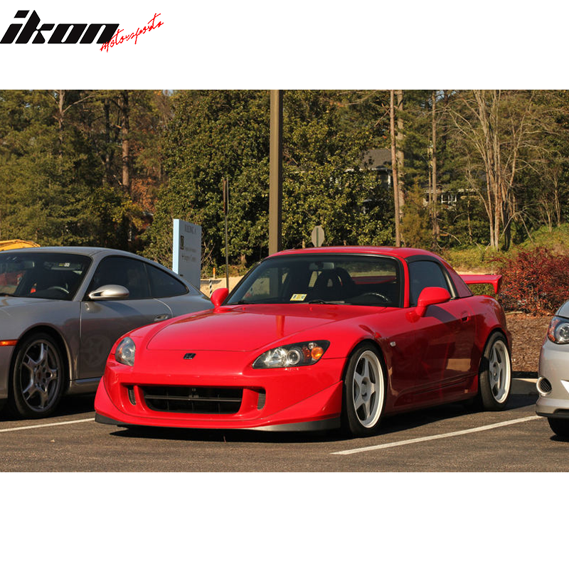 Front Bumper Lip Compatible With 2004-2009 Honda S2000, CR-S Style Black PU Front Lip Finisher Under Chin Spoiler Add On by IKON MOTORSPORTS, 2005 2006 2007 2008