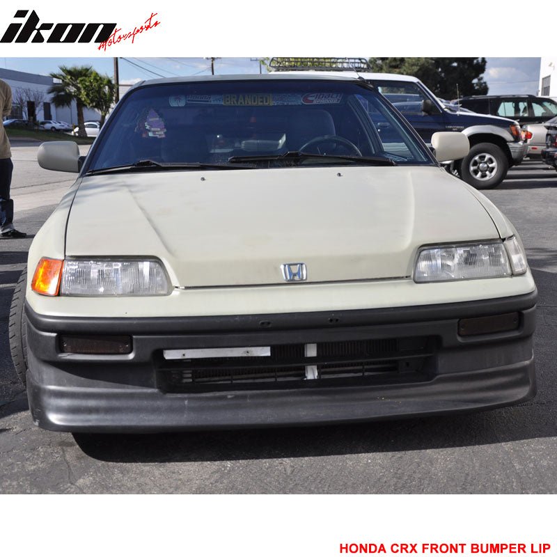 Fits 88-91 Honda CRX CS Style Front Bumper Lip  Spoiler Unpainted Black PU