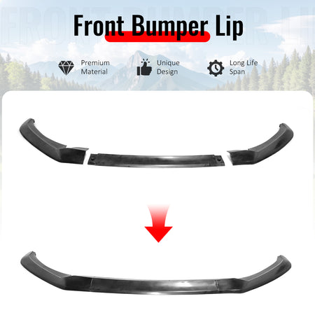 Fits 17-18 Hyundai Elantra GT Style Unpainted Front Bumper Lip Spoiler PU 3PCS