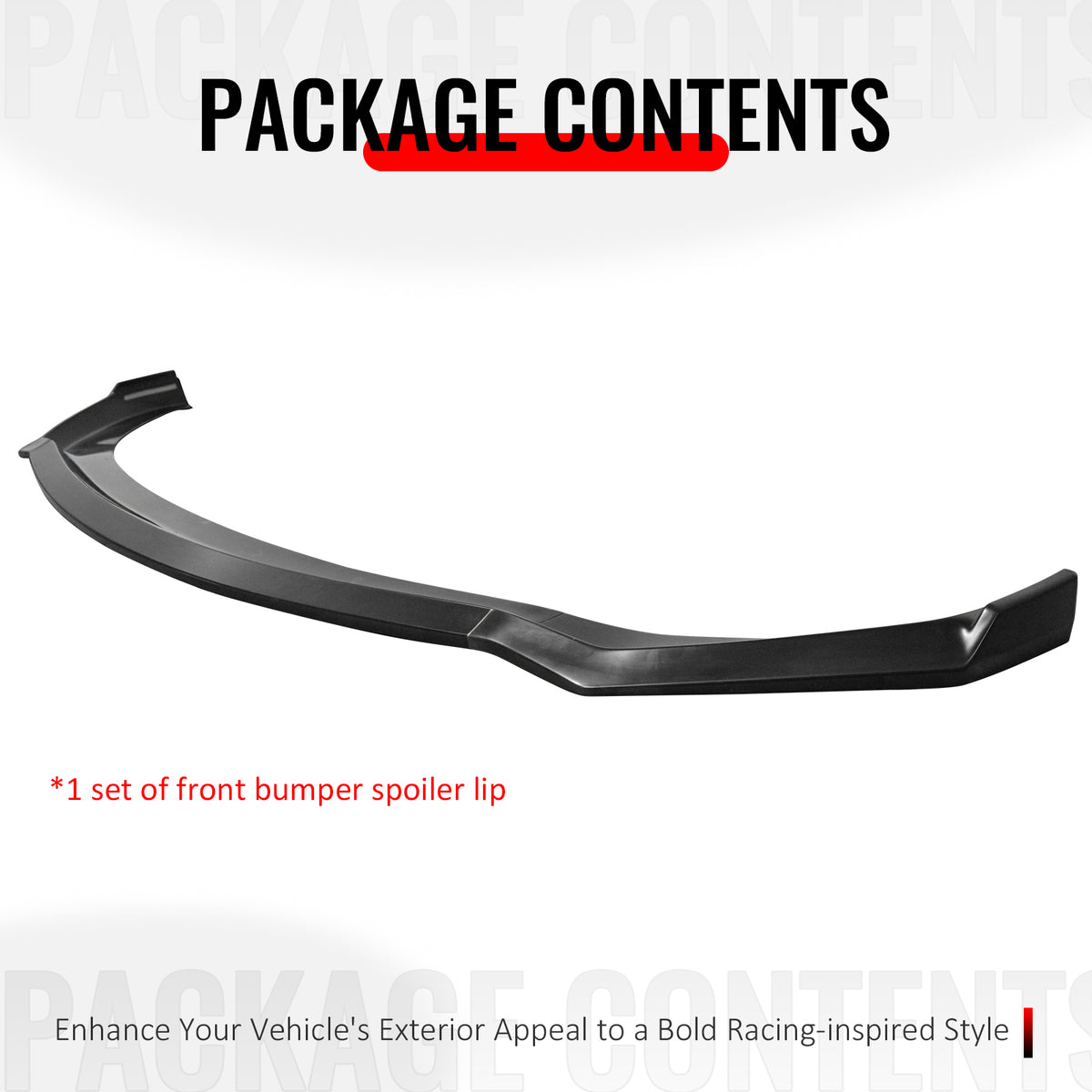 Fits 19-20 Hyundai Elantra Sedan Unpainted Front Bumper Lip Spoiler PU 3PCS Set