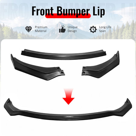 Fits 19-20 Hyundai Elantra Sedan IKON PU Front Bumper Lip Chin Spoiler Unpainted