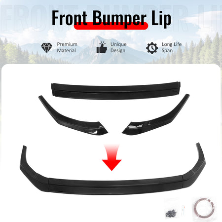 Fits 24-26 Hyundai Elantra N & N Line Front Bumper Lip Chin Spoiler Gloss Black