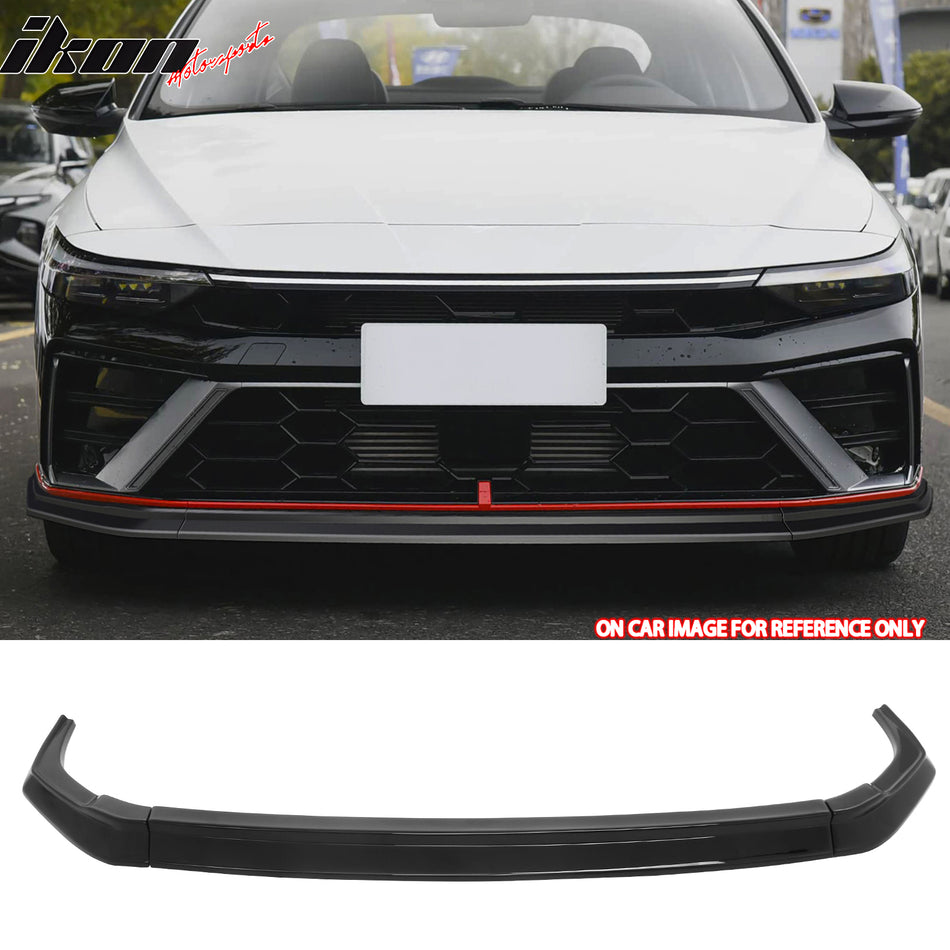2024-2026 Hyundai Elantra N & N Line IKON Style Gloss Black Front Bumper Lip ABS 3PCS