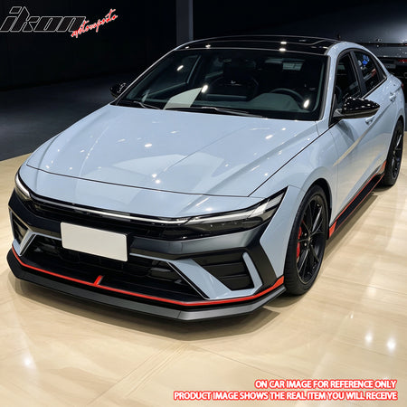Fits 24-26 Hyundai Elantra N & N Line Front Bumper Lip Chin Spoiler Gloss Black