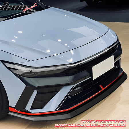 Fits 24-26 Hyundai Elantra N & N Line Front Bumper Lip Chin Spoiler Gloss Black