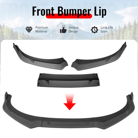 Fits 24-26 Hyundai Elantra Sedan IKON Front Bumper Lip Chin Spoiler Matte Black