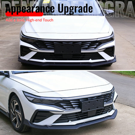 Fits 24-26 Hyundai Elantra Sedan IKON Front Bumper Lip Chin Spoiler Matte Black