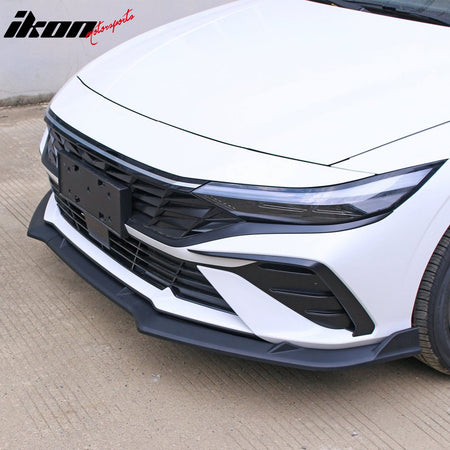 Fits 24-26 Hyundai Elantra Sedan IKON Front Bumper Lip Chin Spoiler Matte Black