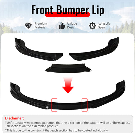 Fits 10-12 Genesis Coupe KS PP Front Bumper Lip Chin Spoiler Carbon Fiber Print