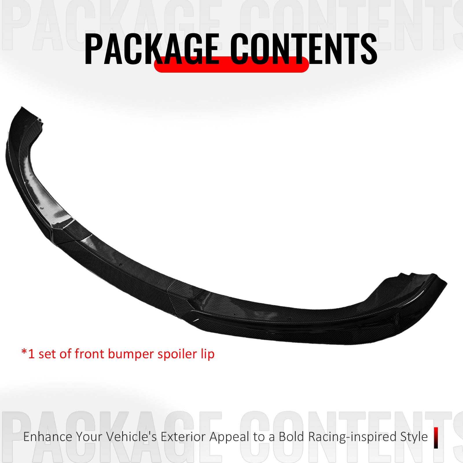 Fits 10-12 Genesis Coupe KS PP Front Bumper Lip Chin Spoiler Carbon Fiber Print