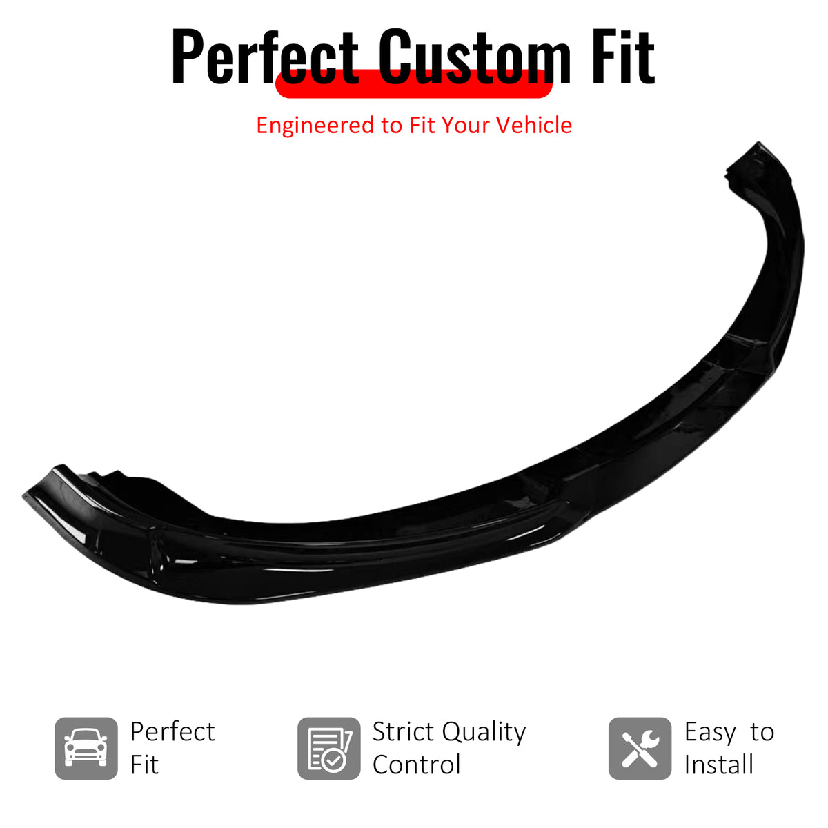 IKON MOTORSPORTS Front Bumper Lip, Compatible with 2010-2012 Hyundai Genesis Coupe All Models, KS Style Gloss Black PP Add-on Air Dam Chin Spoiler Protector Splitter 3PCS