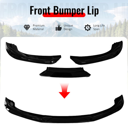 Fits 10-12 Hyundai Genesis Coupe KS PP Front Bumper Lip Chin Spoiler Gloss Black