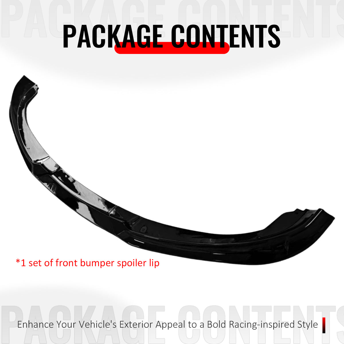 Fits 10-12 Hyundai Genesis Coupe KS PP Front Bumper Lip Chin Spoiler Gloss Black