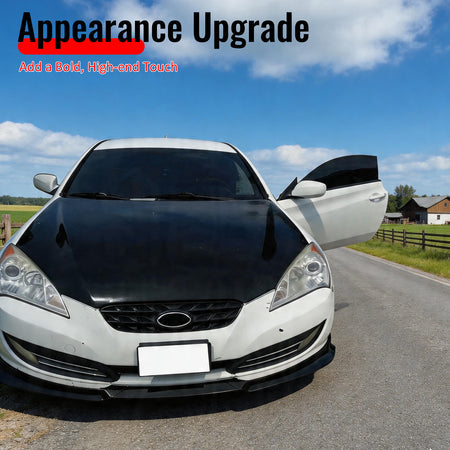 Fits 10-12 Hyundai Genesis Coupe KS PP Front Bumper Lip Chin Spoiler Matte Black