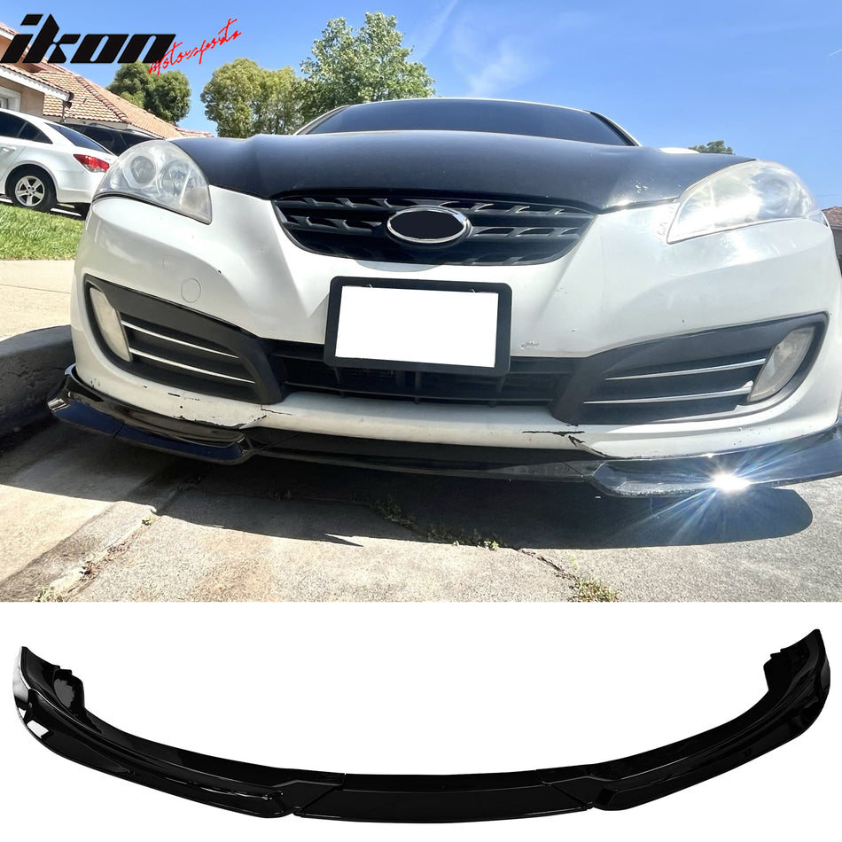 2010-2012 Hyundai Genesis Coupe KS Style Gloss Black Front Bumper Lip PP