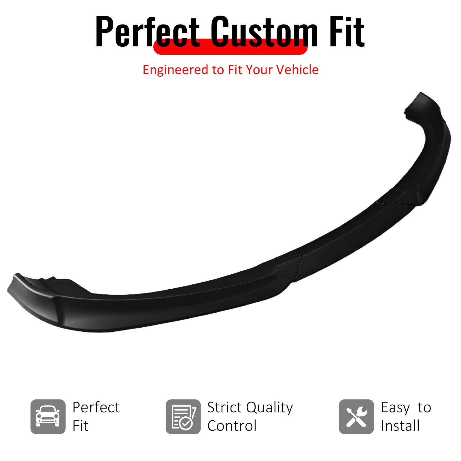 IKON MOTORSPORTS Front Bumper Lip, Compatible with 2010-2012 Hyundai Genesis Coupe All Models, KS Style Matte Black PP Add-on Air Dam Chin Spoiler Protector Splitter 3PCS