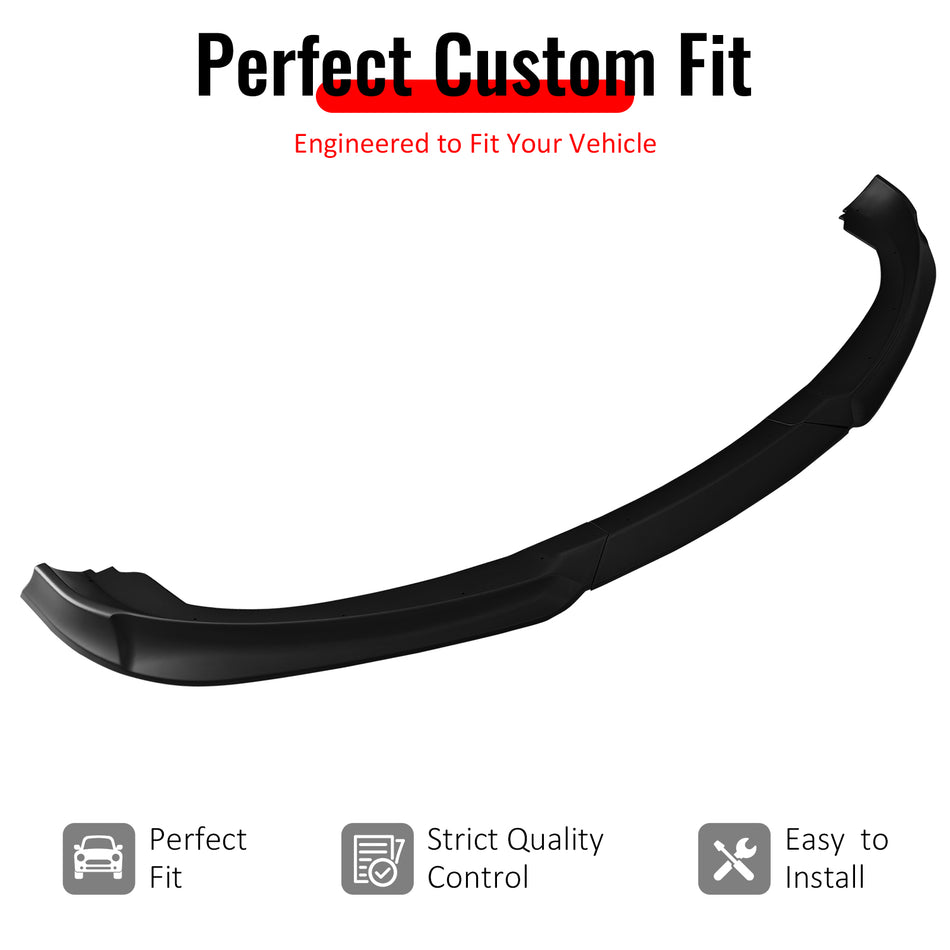 IKON MOTORSPORTS Front Bumper Lip, Compatible with 2010-2012 Hyundai Genesis Coupe All Models, KS Style Matte Black PP Add-on Air Dam Chin Spoiler Protector Splitter 3PCS