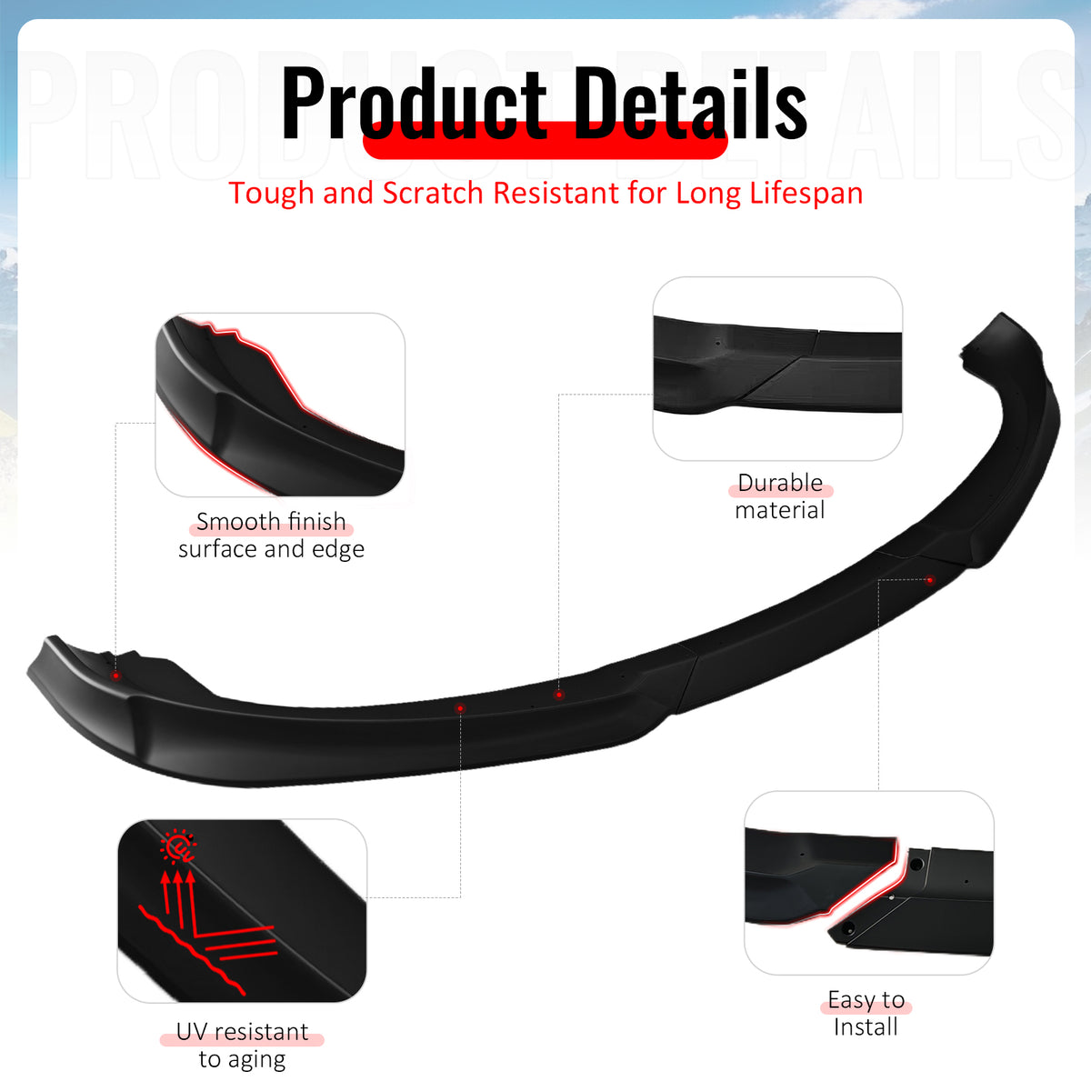 Fits 10-12 Hyundai Genesis Coupe KS PP Front Bumper Lip Chin Spoiler Matte Black