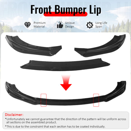 Fits 13-16 Genesis Coupe KS PP Front Bumper Lip Chin Spoiler Carbon Fiber Print