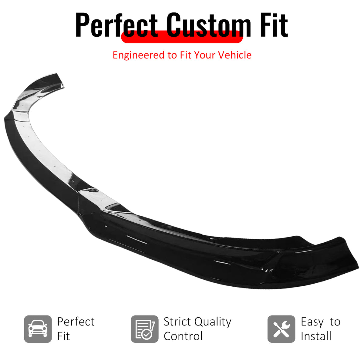 IKON MOTORSPORTS Front Bumper Lip, Compatible with 2013-2016 Hyundai Genesis Coupe All Models, KS Style Gloss Black PP Add-on Air Dam Chin Spoiler Protector Splitter 3PCS