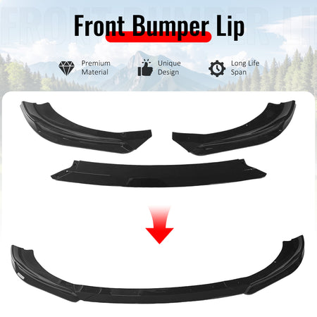 Fits 13-16 Hyundai Genesis Coupe KS PP Front Bumper Lip Chin Spoiler Gloss Black