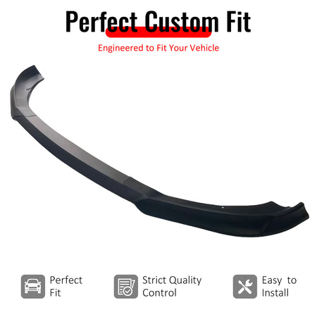 IKON MOTORSPORTS Front Bumper Lip, Compatible with 2013-2016 Hyundai Genesis Coupe All Models, KS Style Matte Black PP Add-on Air Dam Chin Spoiler Protector Splitter 3PCS