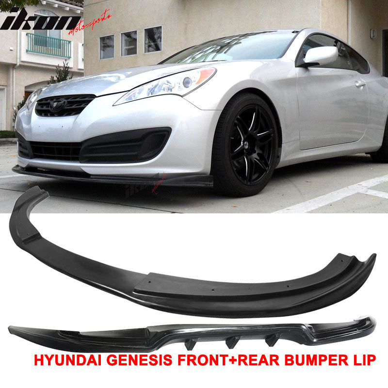 Fits 10-12 Hyundai Genesis Coupe Sport Front + Rear Bumper Lip  PU