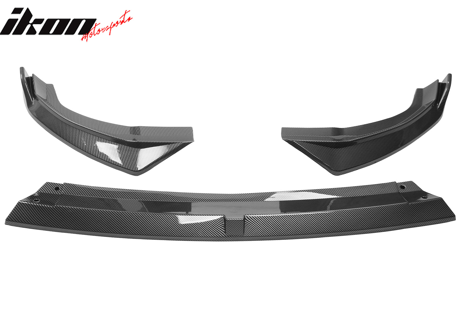 Fits 22-24 Hyundai Ioniq 5 IKON Style Carbon Fiber Print Front Bumper Lip PP 3PC