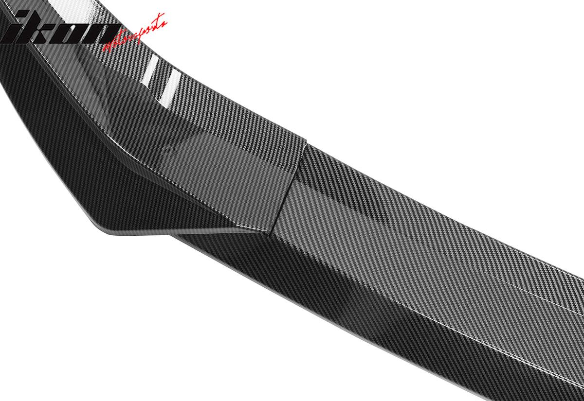 Fits 22-24 Hyundai Ioniq 5 IKON Style Carbon Fiber Print Front Bumper Lip PP 3PC