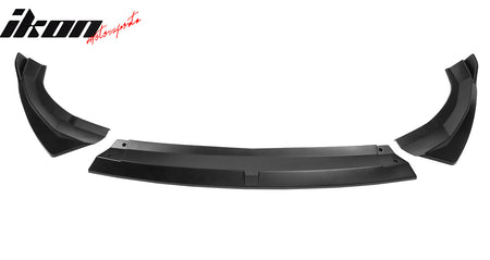 IKON MOTORSPORTS, Front Bumper Lip Compatible With 2022-2024 Hyundai Ioniq 5, IKON Style Black PP Lower Spoiler Guard