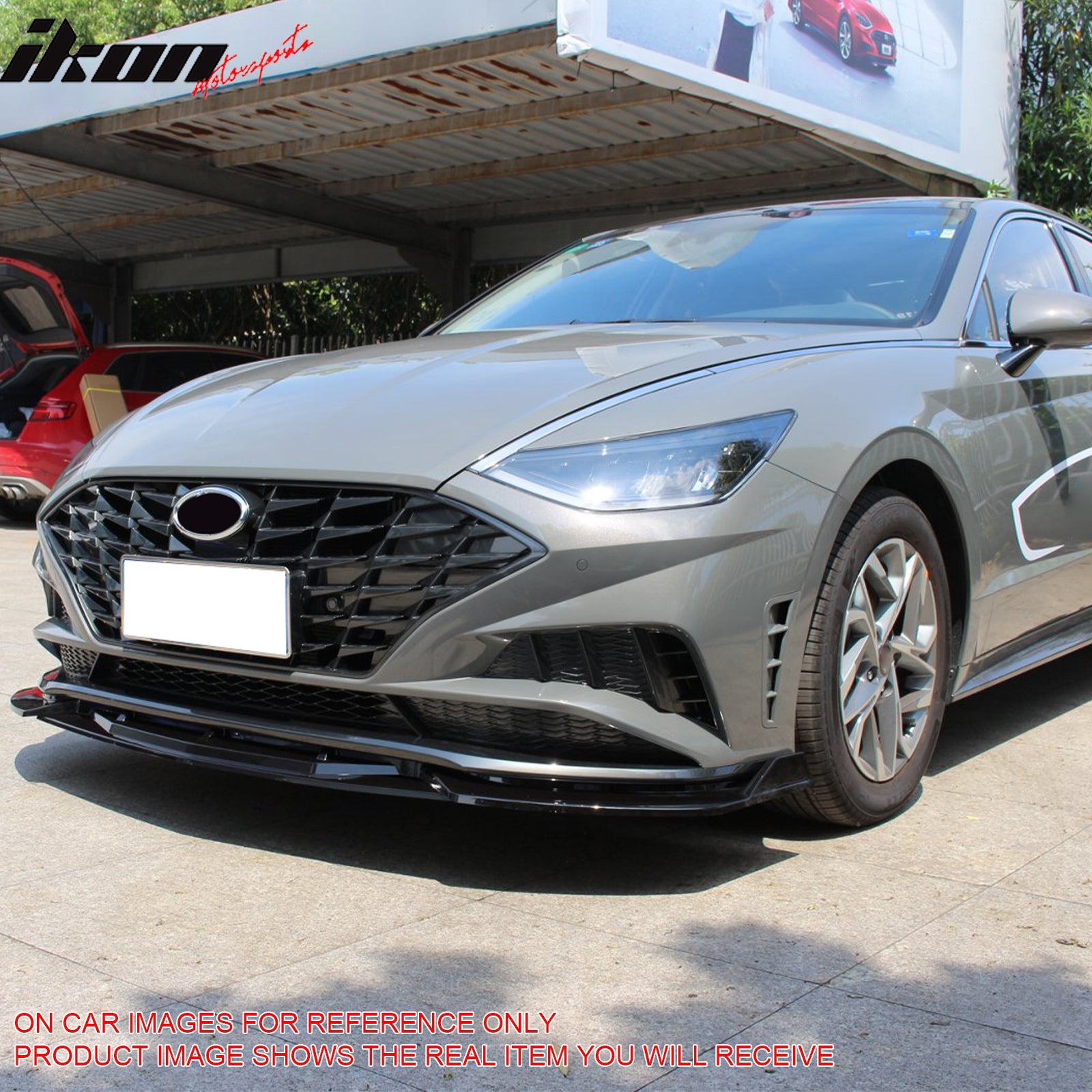 Fits 20-23 Hyundai Sonata CK Style Front Bumper Lip Spoiler Carbon Fiber Print
