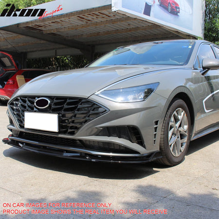 Fits 20-23 Hyundai Sonata CK Style Front Bumper Lip Spoiler Carbon Fiber Print