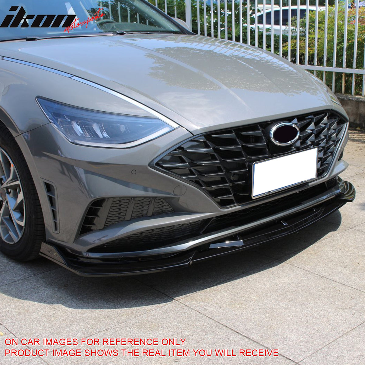 Fits 20-23 Hyundai Sonata CK Style Front Bumper Lip Spoiler Carbon Fiber Print